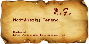 Modránszky Ferenc névjegykártya